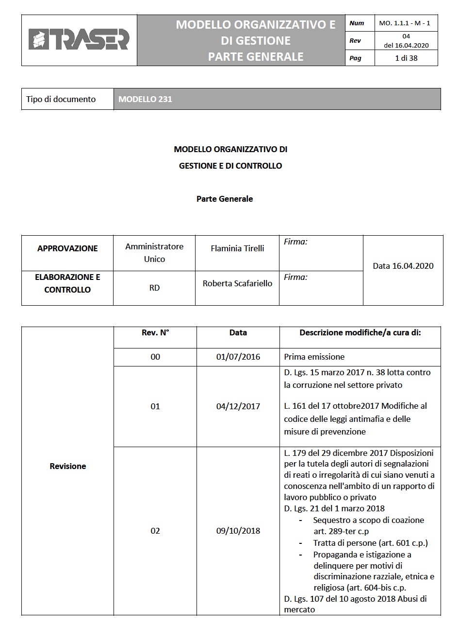 MODELLO ORGANIZZATIVO